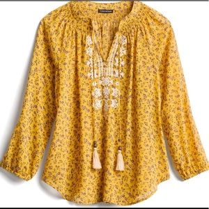 Mason & Belle Mustard Floral Smock